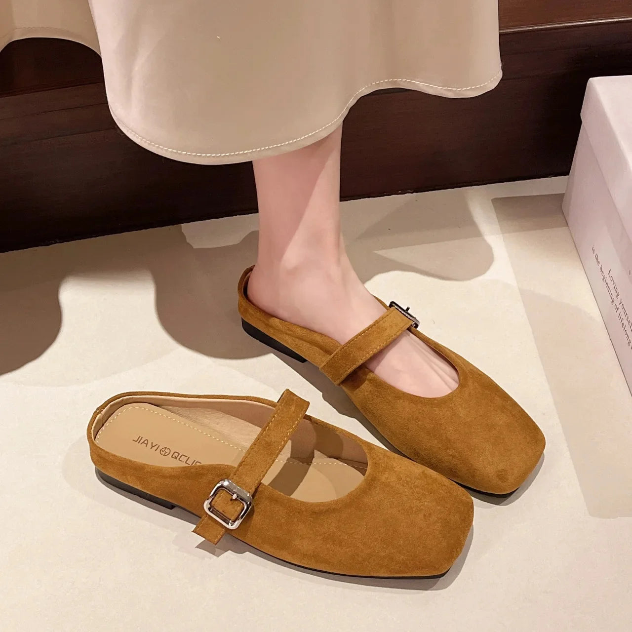 Velvet Rubber Mules
