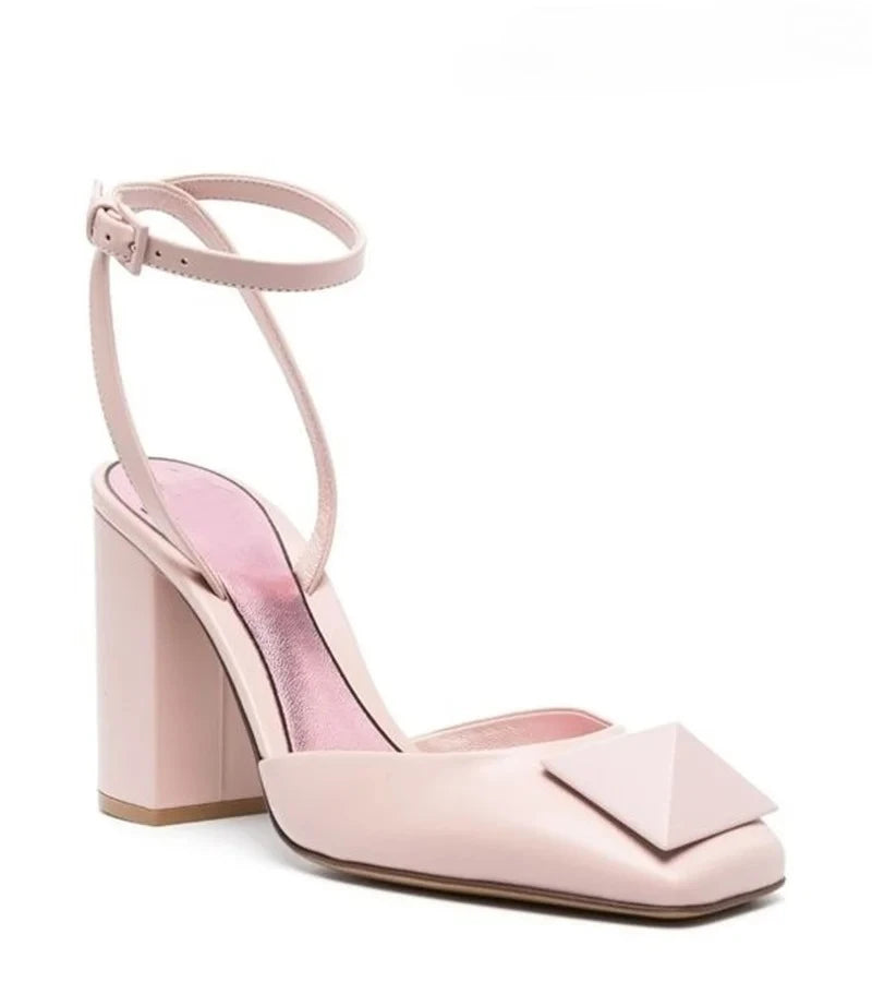 Stud Block Heel Sandals