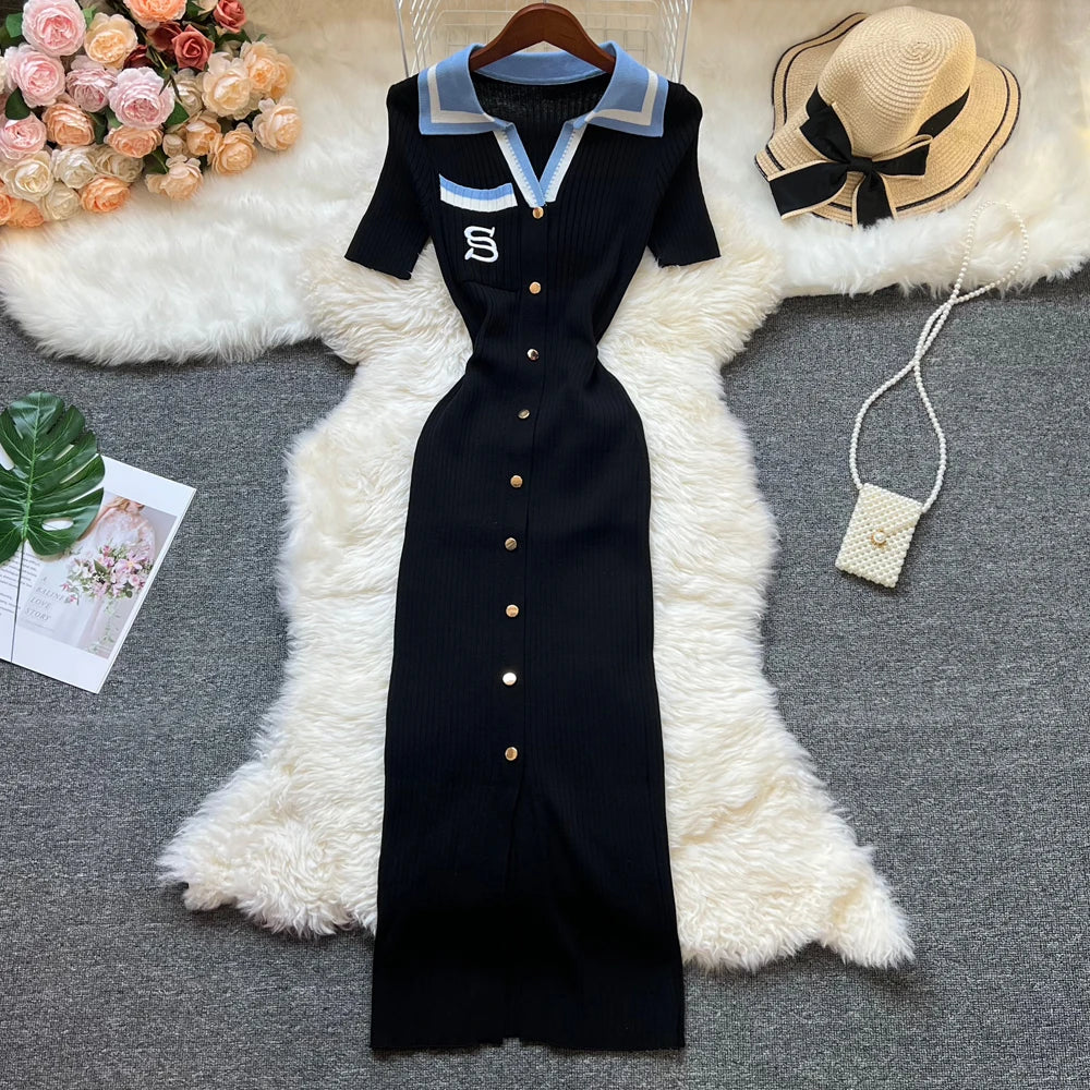 Embroidery Bodycon Dress