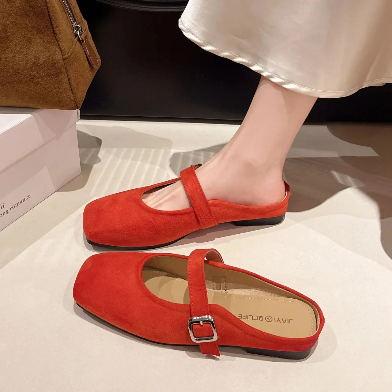 Velvet Rubber Mules