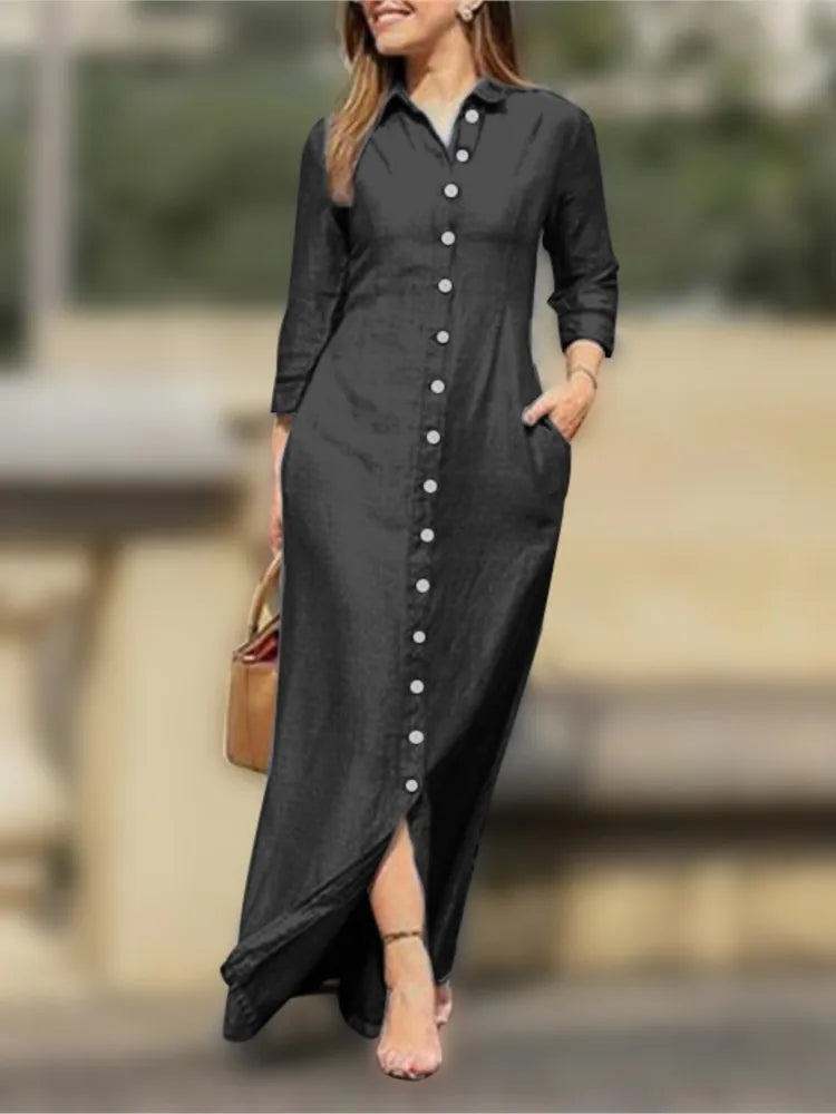 Plus Size Cotton Linen Dress