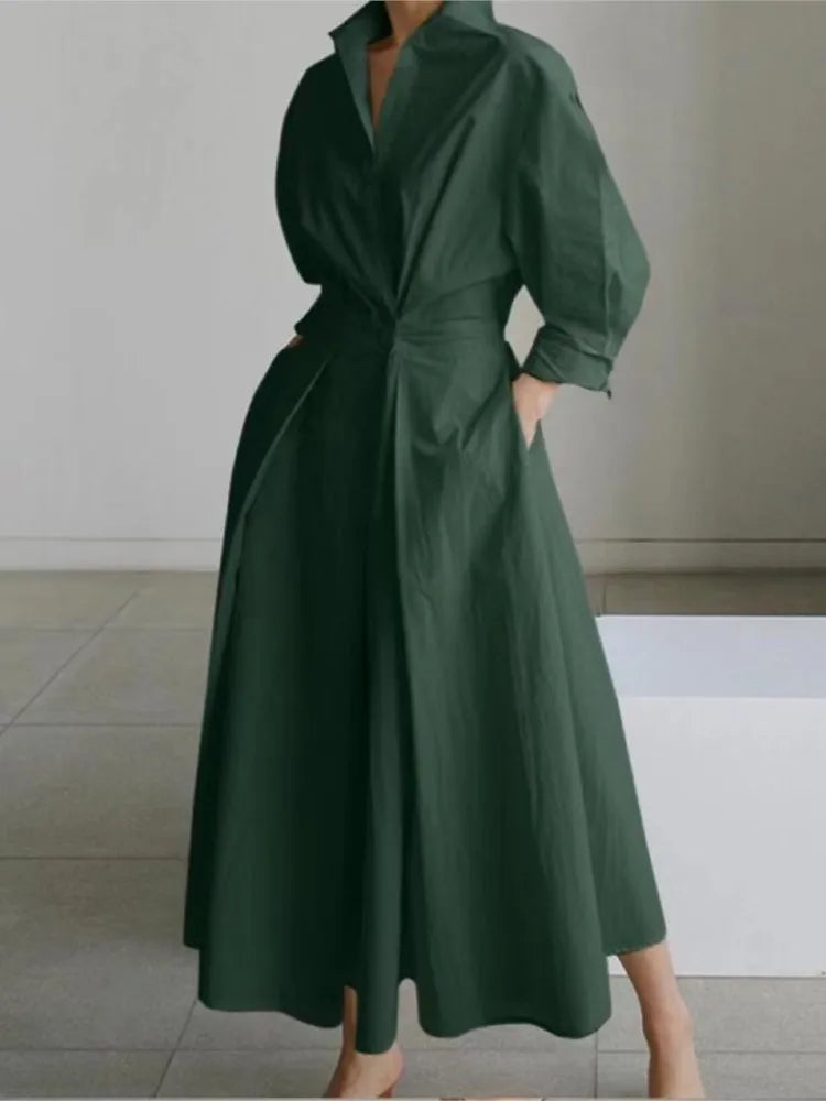 Elegant Maxi Shirt Dress