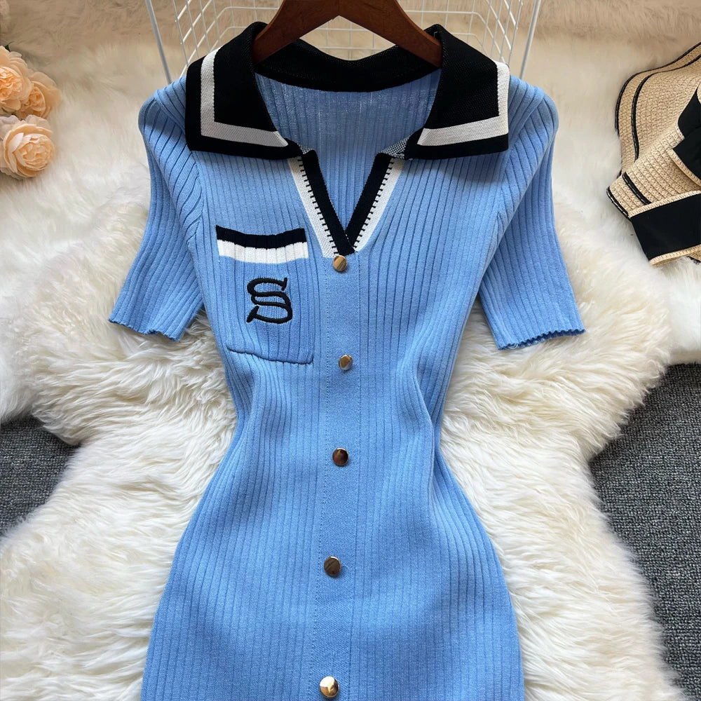 Embroidery Bodycon Dress