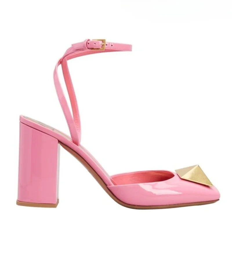 Stud Block Heel Sandals