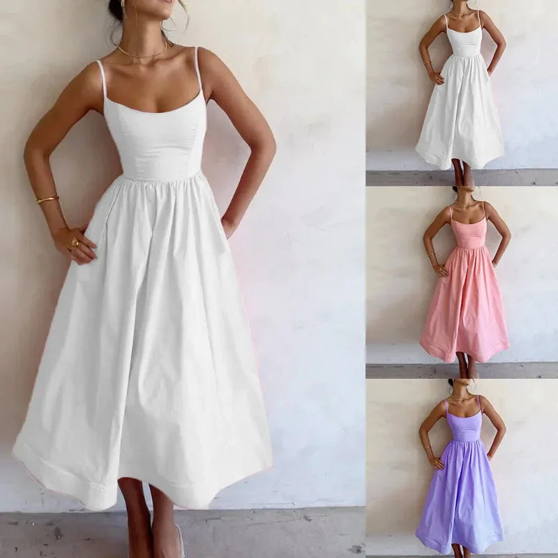 Pleated Waist Tank Dress