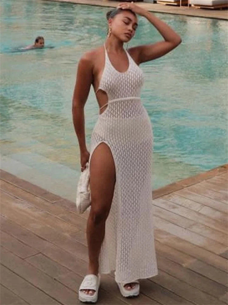 Backless Side Split Dress