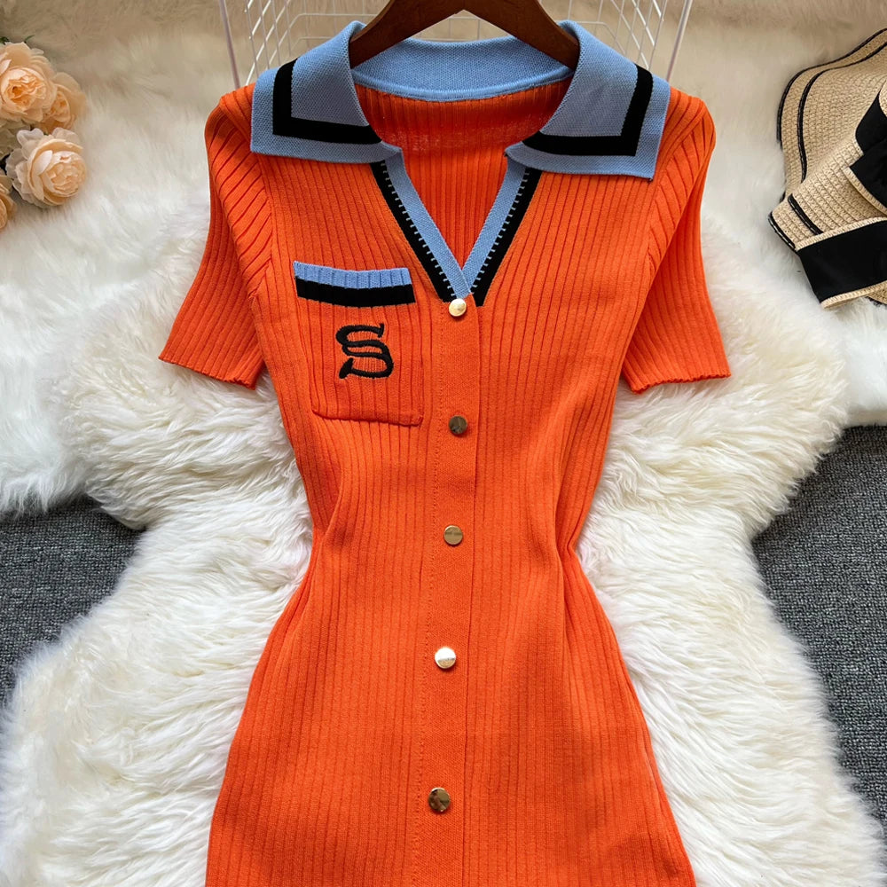 Embroidery Bodycon Dress