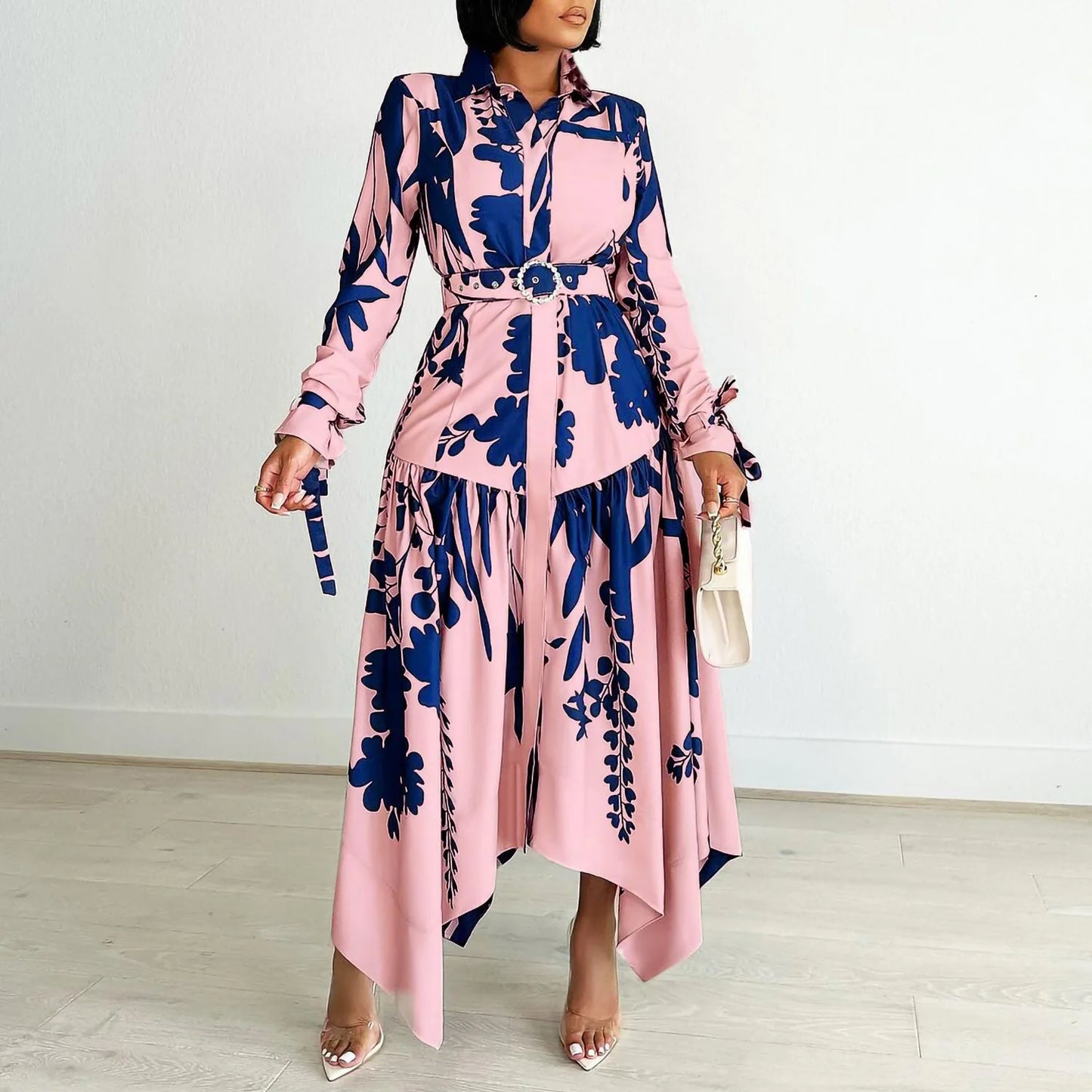 Printed Irregular Maxi Dress