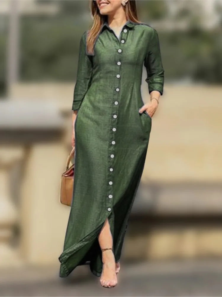 Plus Size Cotton Linen Dress