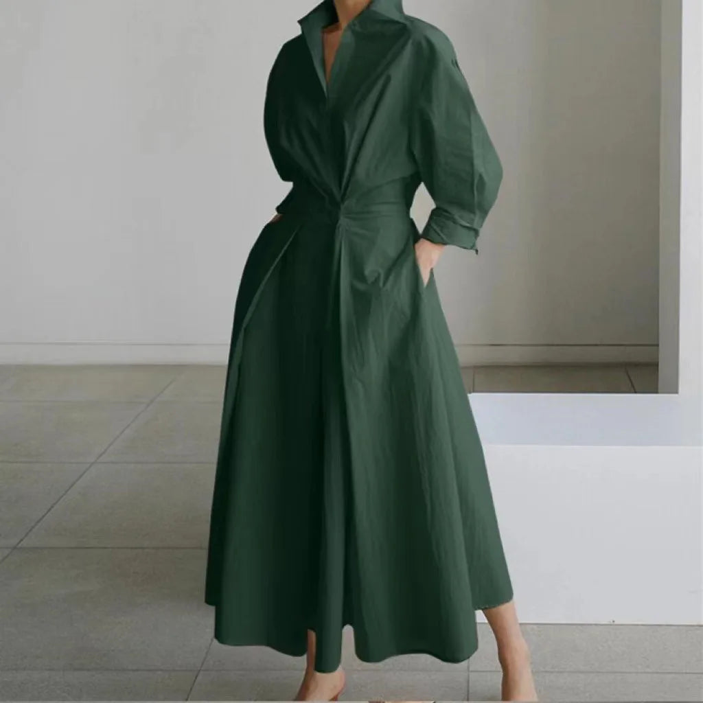 Elegant Maxi Shirt Dress