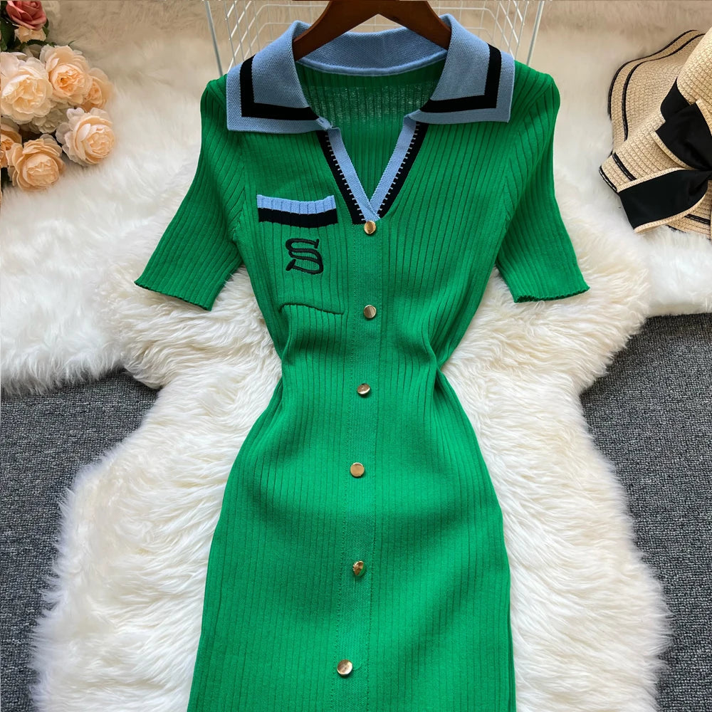 Embroidery Bodycon Dress