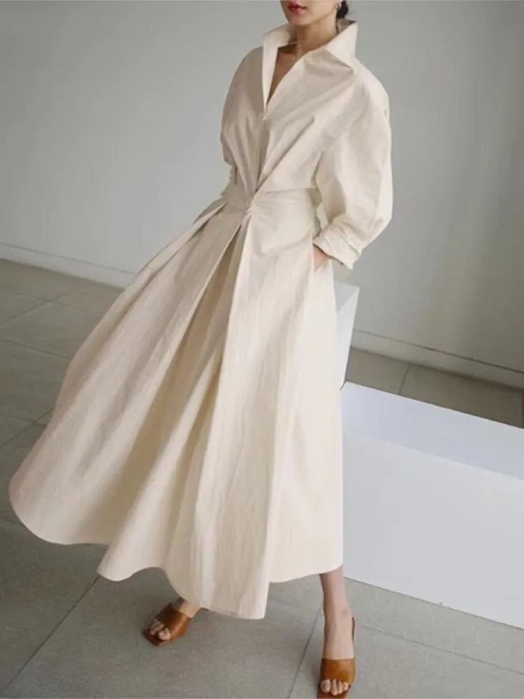 Elegant Maxi Shirt Dress