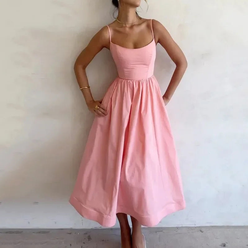 Pleated Waist Tank Dress