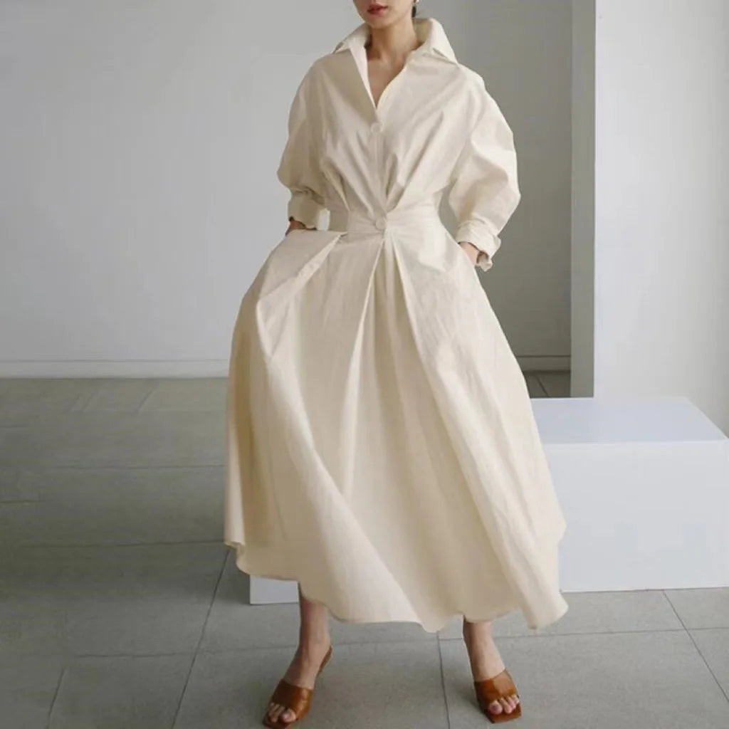 Elegant Maxi Shirt Dress