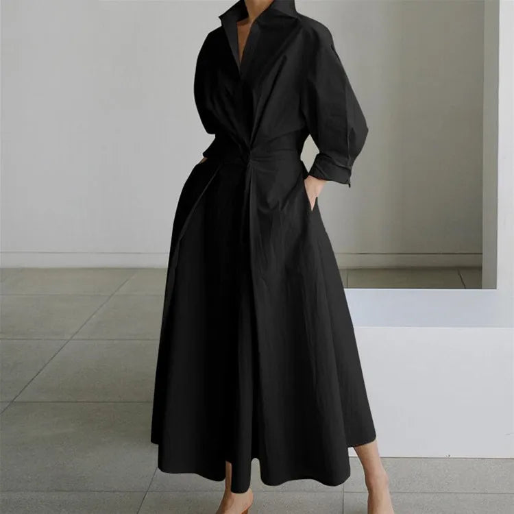 Elegant Maxi Shirt Dress