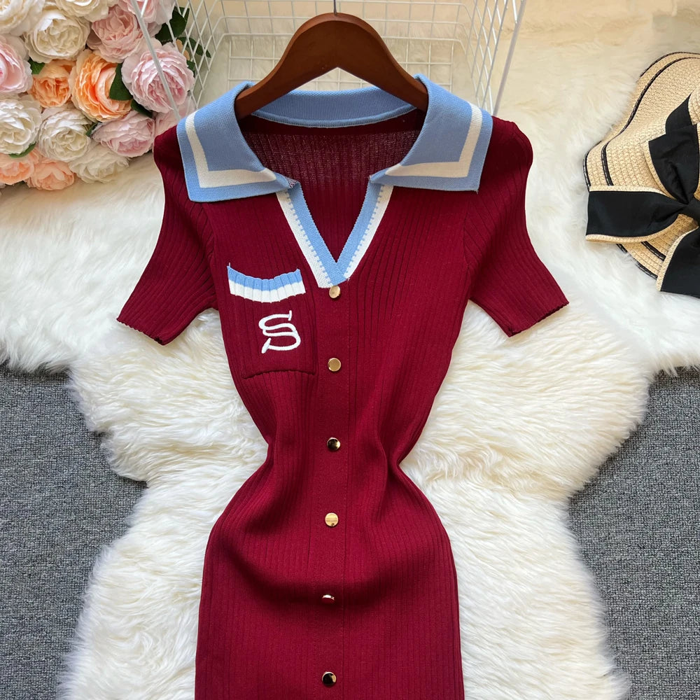 Embroidery Bodycon Dress