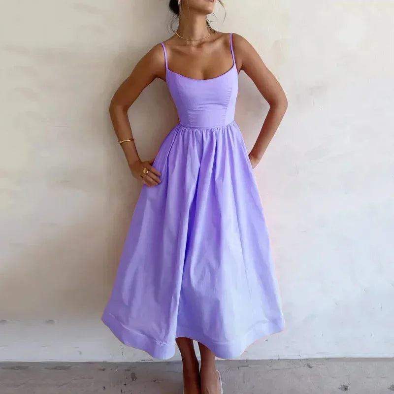 Pleated Waist Tank Dress