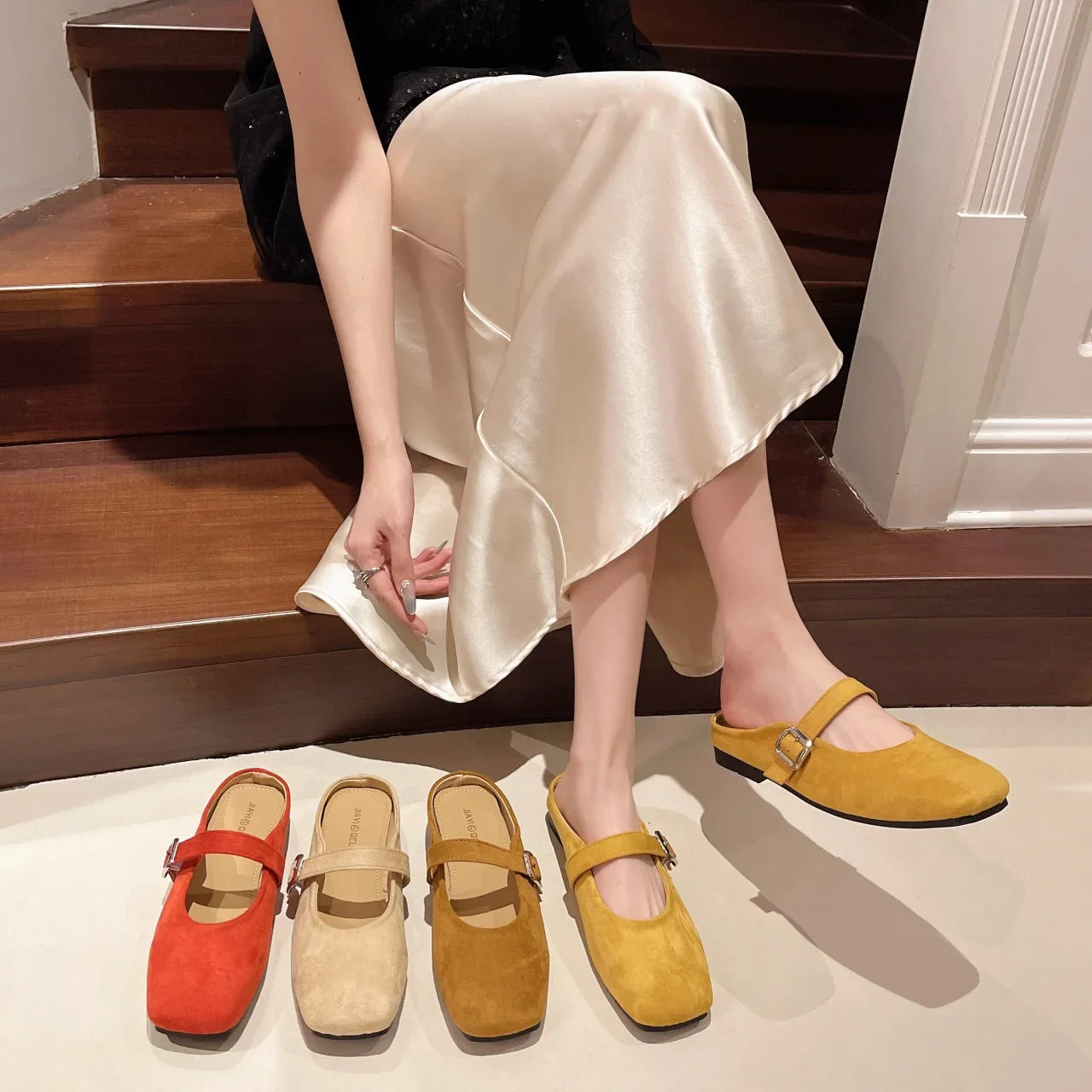 Velvet Rubber Mules
