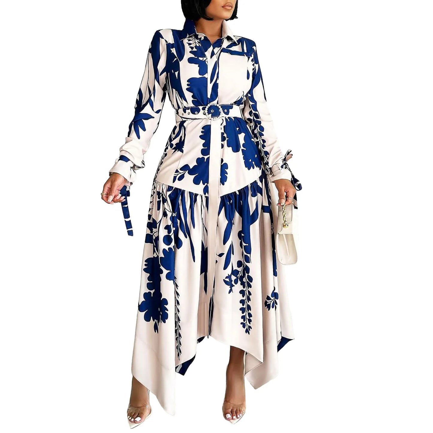 Printed Irregular Maxi Dress
