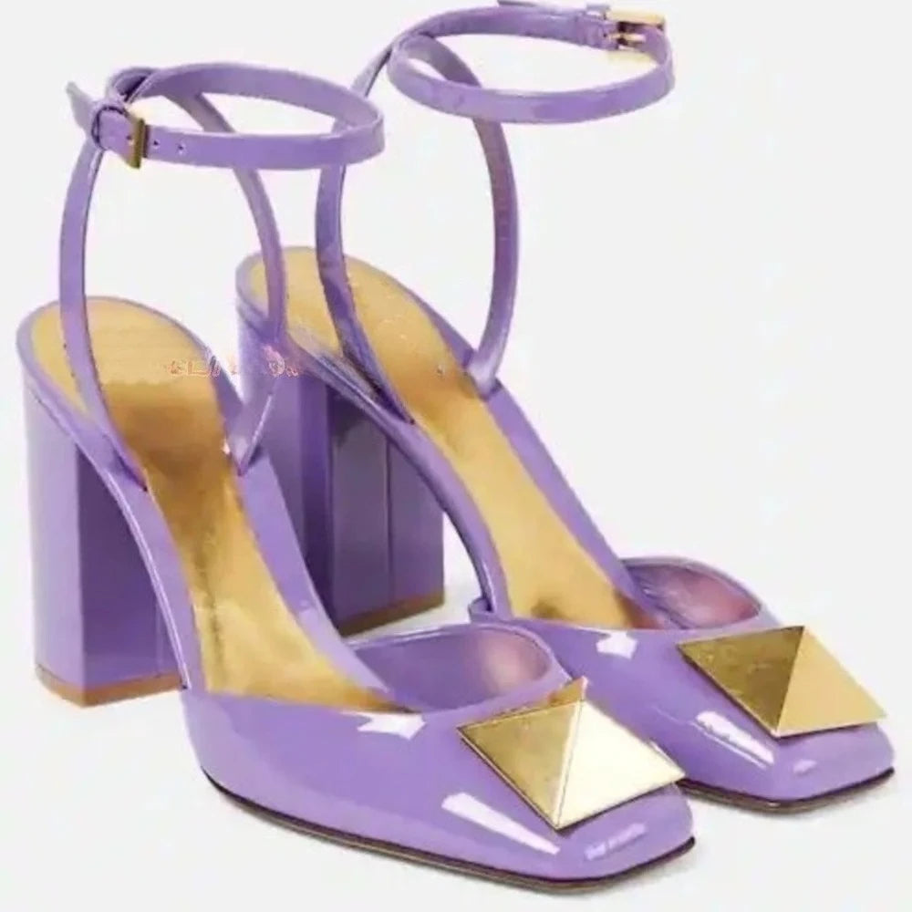 Stud Block Heel Sandals
