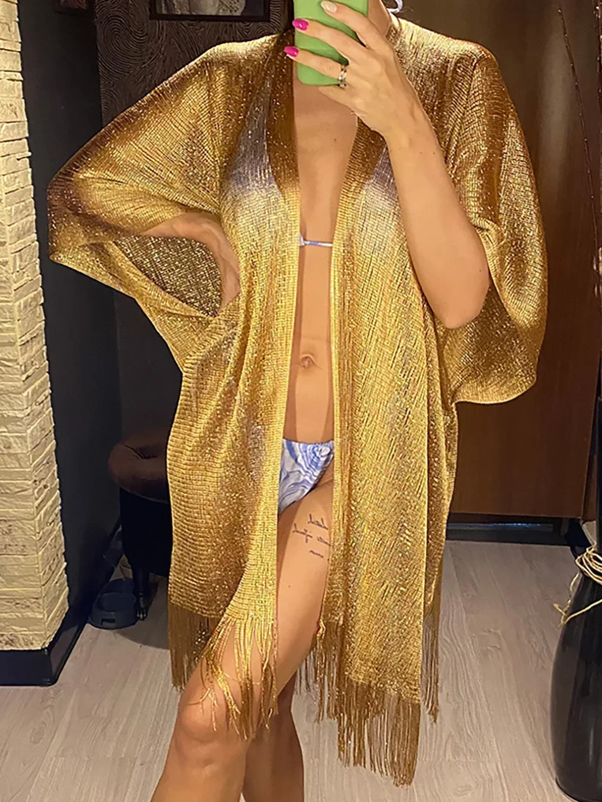Shiny Mesh Beach Dress
