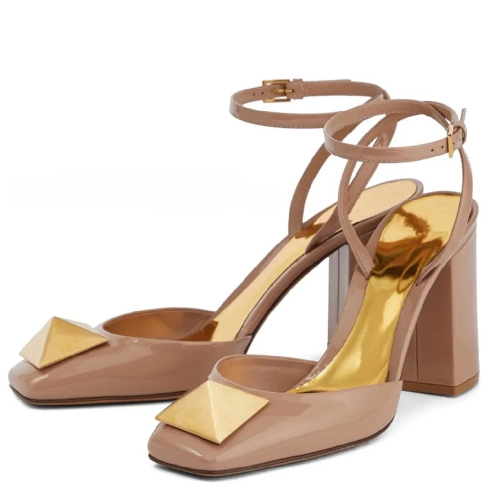 Stud Block Heel Sandals