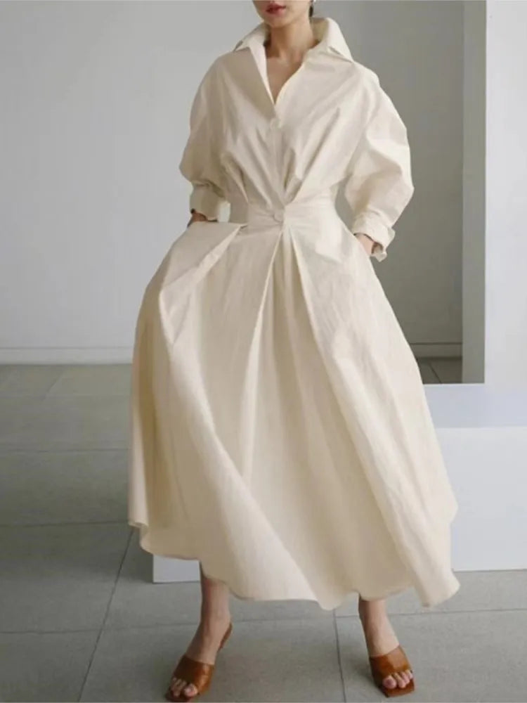 Elegant Maxi Shirt Dress