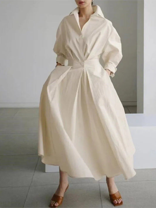 Elegant Maxi Shirt Dress