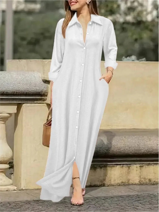 Plus Size Cotton Linen Dress