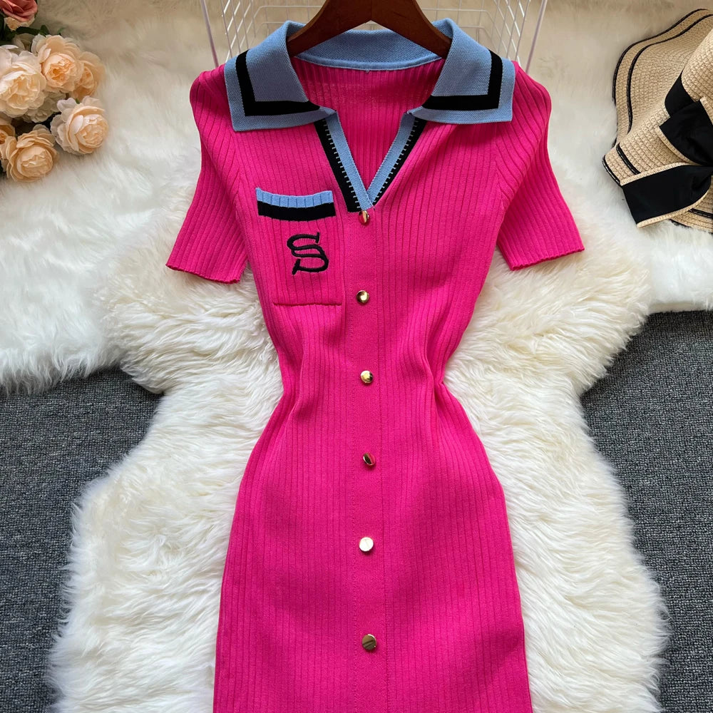Embroidery Bodycon Dress