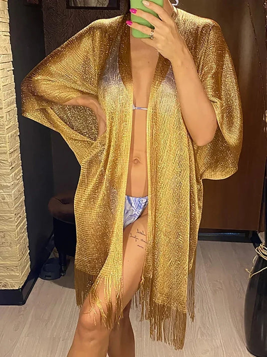 Shiny Mesh Beach Dress