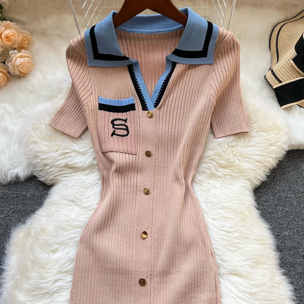 Embroidery Bodycon Dress